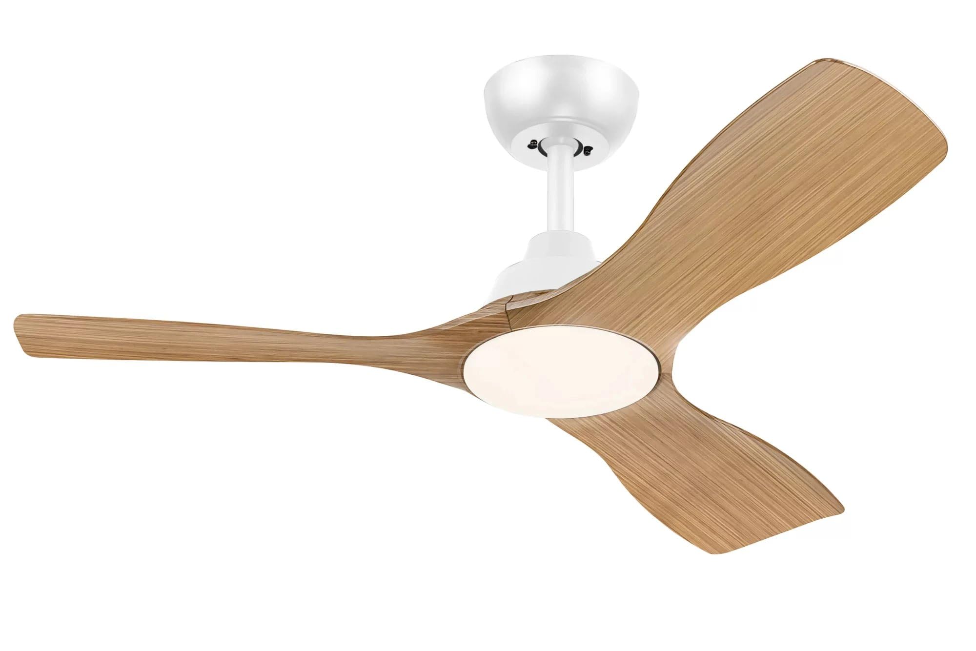 Wentylator Sufitowy Philips Olas LED, 3 Łopatki, Średnica 107 cm, 2650 Lumenów, Regulowana Barwa Bieli 3000–6500 K, Przyciemnianie do 5%, Pilot, Biały/Drewno