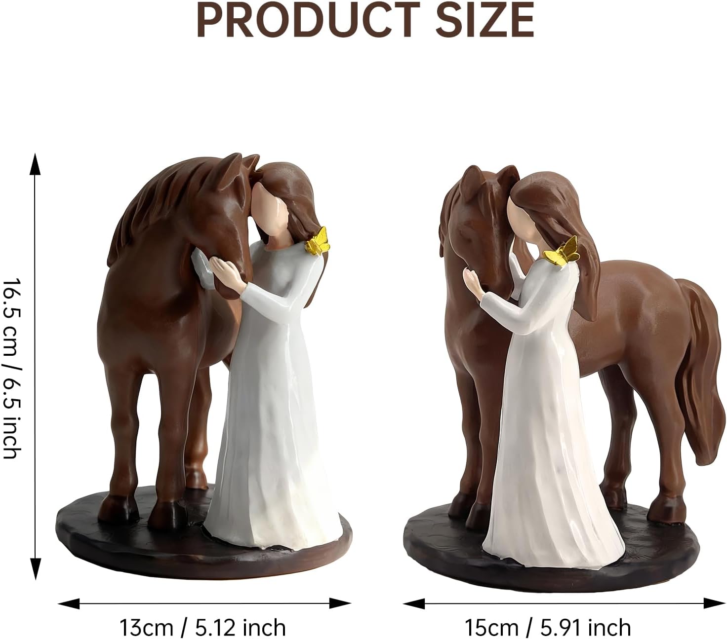 Horse Gifts for Girls Women - Girl Embraces Horses Figurine, Memorial Gift for Horse Lovers Teen Cowgirls - Hand-Painted Resin Decor Equestrian Gift Stuff for Birthday, Christmas, Thanksgiving