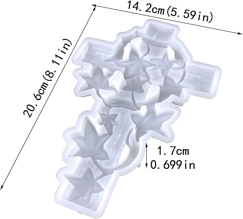 Miniatura 2 de Voaesdk Moldes de resina de cruz de espinas, moldes de silicona de crucifijo de ratán 3D para resina, moldes de fundición de resina epoxi grandes