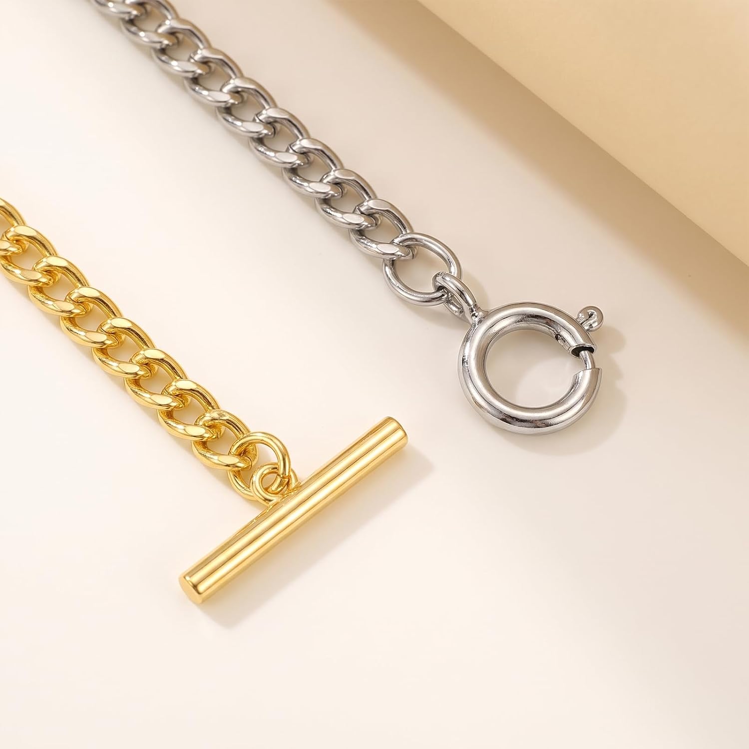 Lndip 2 Pcs Pocket Watch Chain for Men with T-bar Vintage Metal Vest Link