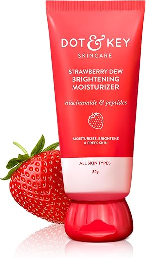 Dot &amp; Key Strawberry Brightening Moisturizer | Niacinamide, Peptides &amp; Hyaluronic Acid, Non-sticky, Brightens Skin, Intens...