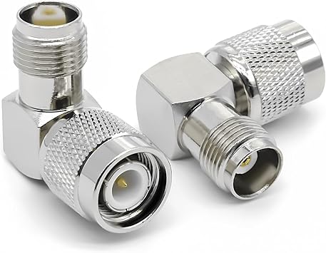 2PCS TNC Right Angle Coax Adapter, 90 Degree TNC Male to TNC Female Elbow Antenna Connector Adapter, TNC L Shape Coax Connector for WiFi Radios,Antenna, Broadcast, Wireless Devices, LMR