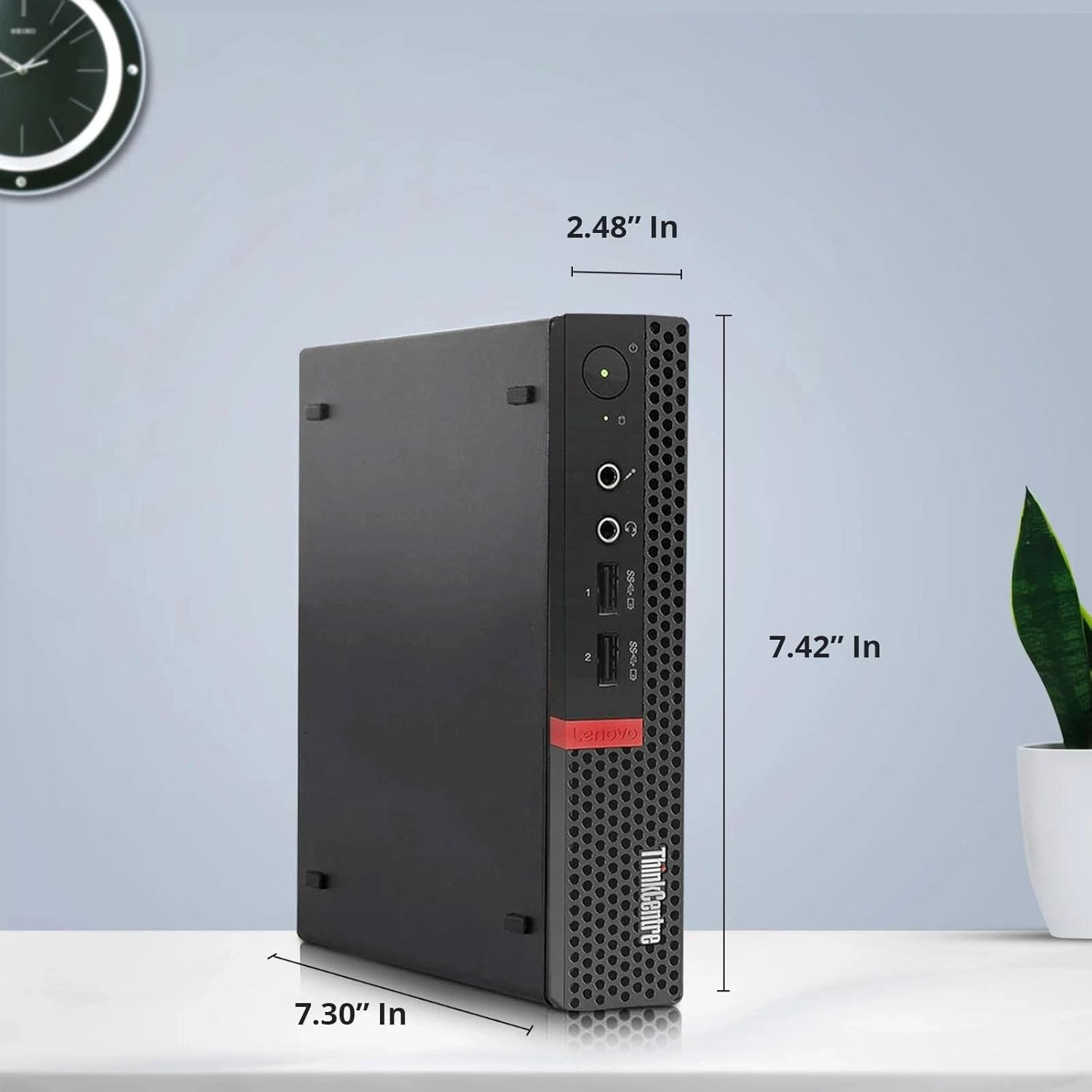 Lenovo ThinkCentre M710 Tiny Desktop PC — Intel Core i5-7500T 7th Gen Upto 3.3GHZ — 8GB DDR4 RAM — 128GB SSD — Keyboard & Mouse — Wi-Fi — Mini Office Computer — Windows 11 Pro (Renewed)