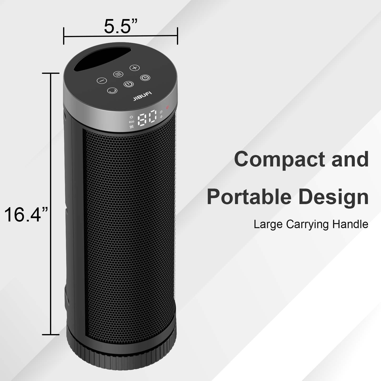 Ceramic Space Heater, Portable Indoor Heater with Remote Control, Three Heating Modes, Overheat and Tip-Over Protection, Suitable for Home, Bedroom, and Office Indoor Use