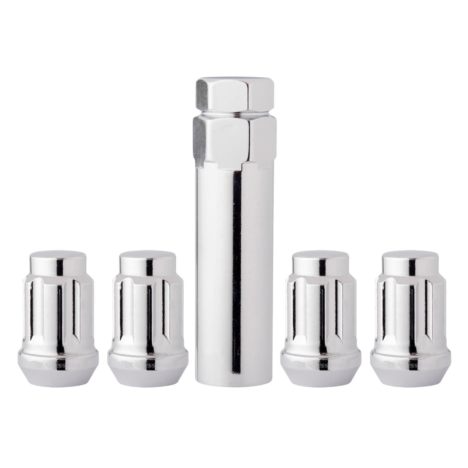 DPAccessories Chrome M14x1.50 Lug Nut Locks for Aftermarket Wheels | Spline/Tuner Duplex | 35mm (1.38