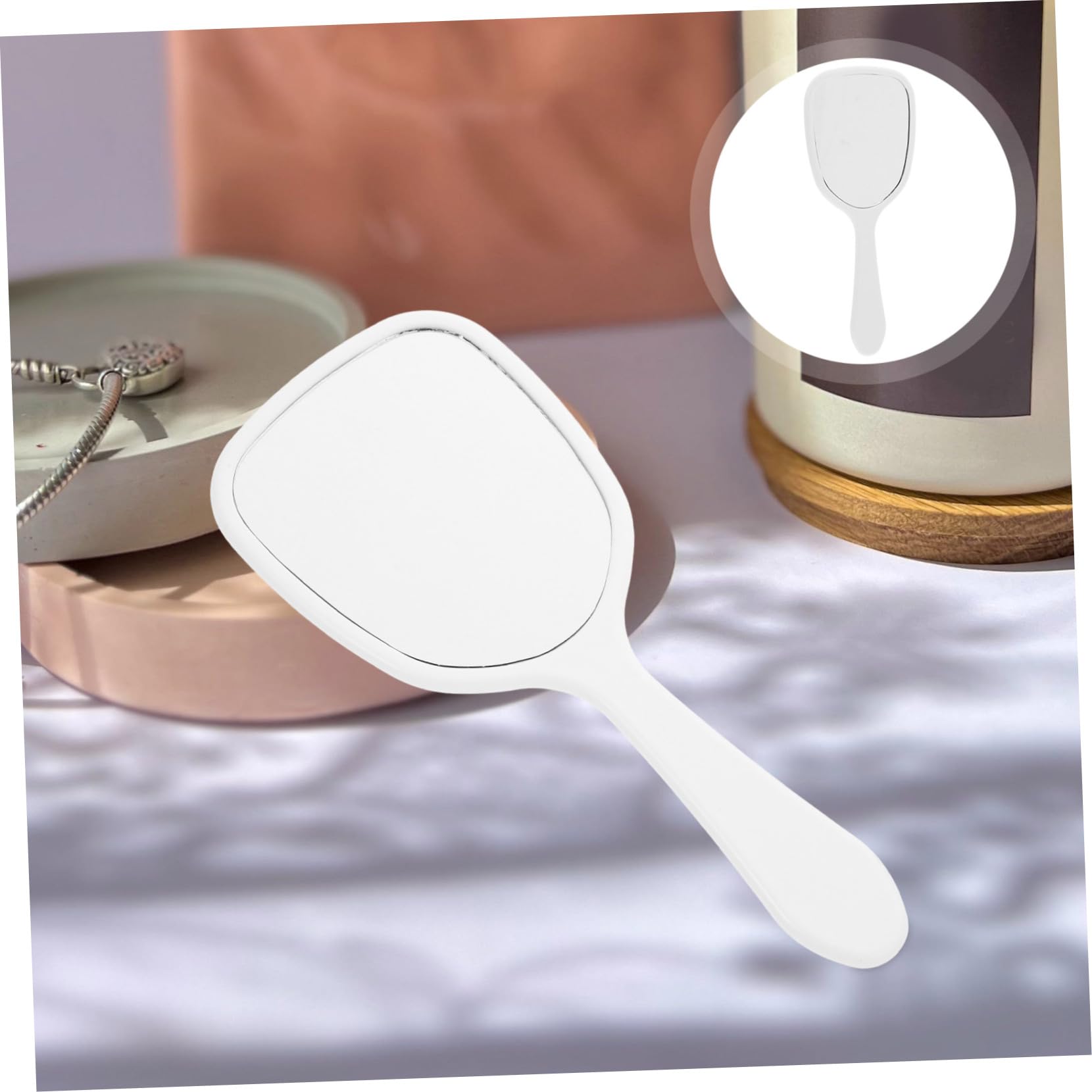 WOONEKY 16 Stück Tragbarer Kosmetik Handspiegel Kompakt und Leicht Hochauflösend für Reisen und Zuhause für Frauen
