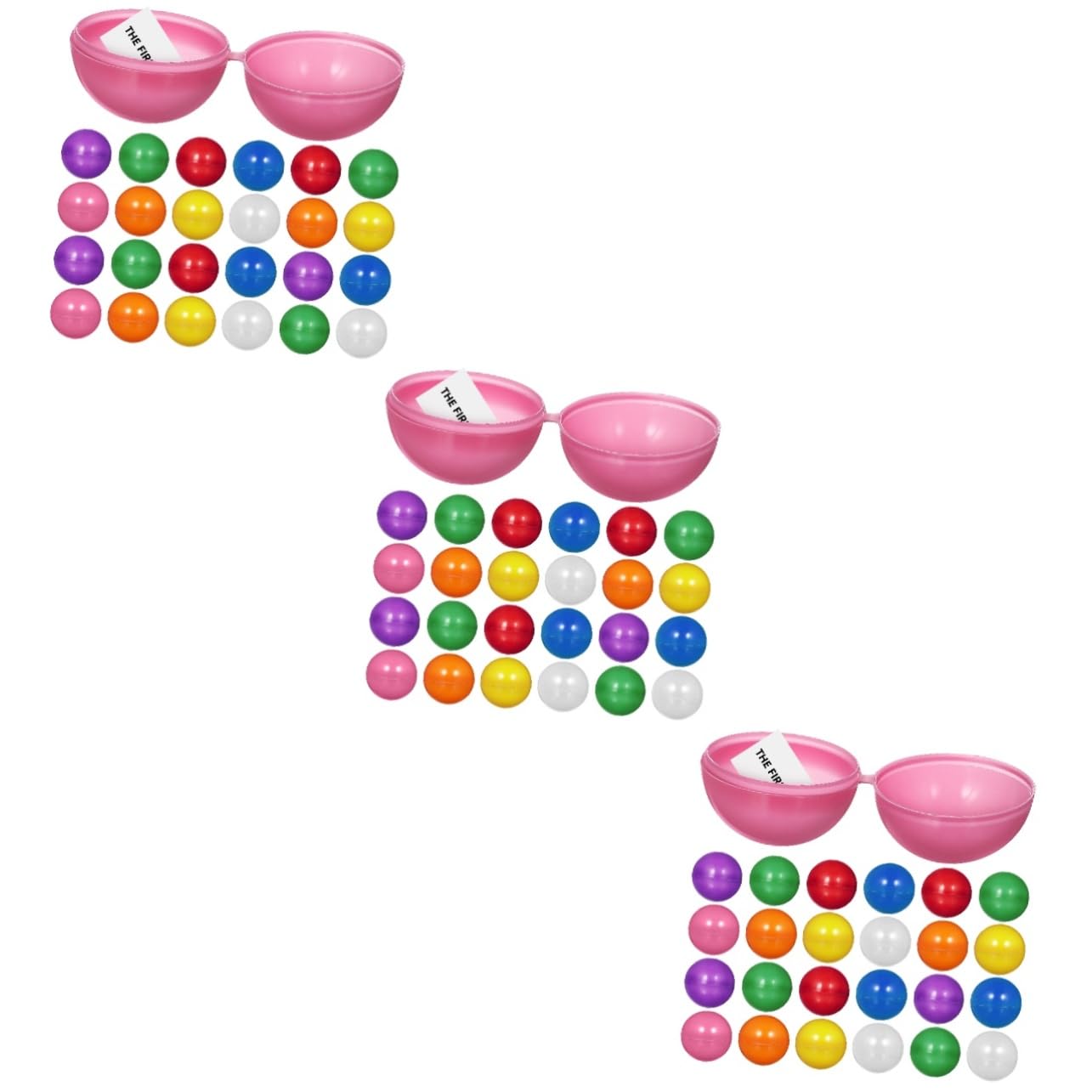 KICHOUSE 3sets Bingo Party Favor Game Balls Hollow Entertainment Balls Fillable Raffle Drawing 7 Bright Colors Reusable Plastic Props 25pcs*3