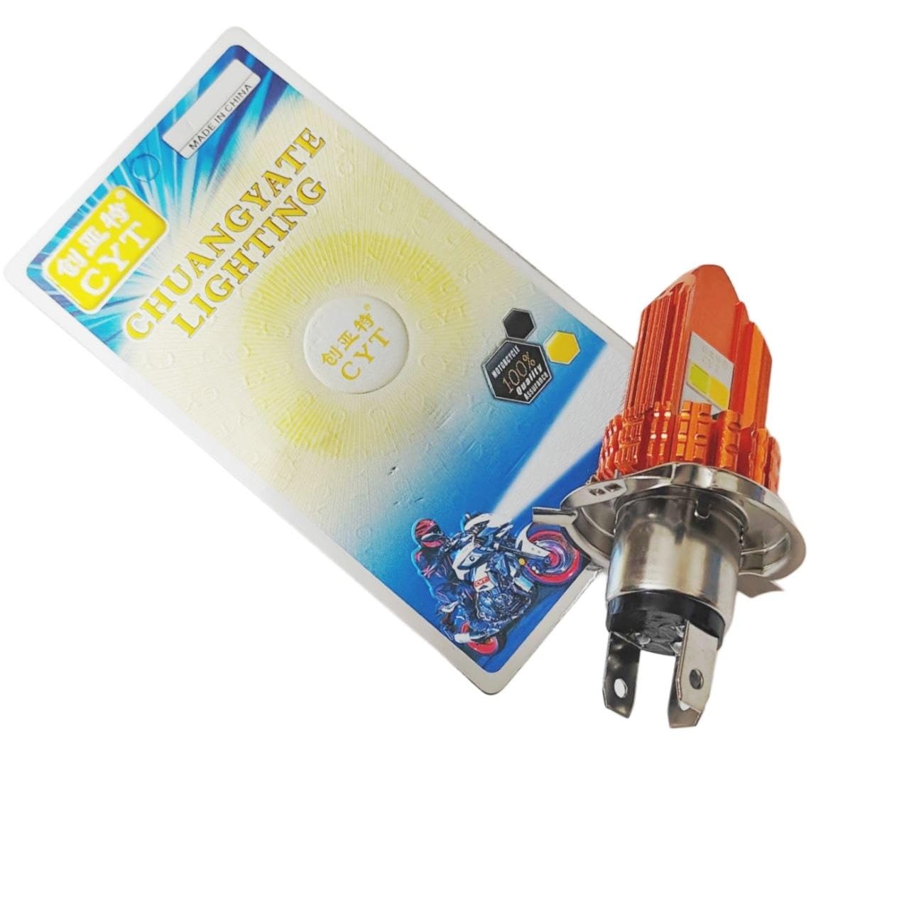 H4 LED Projector Headlight Bulb 40W | White High Beam & Yellow Low Beam | 6500K Super Bright LED | IP67 Waterproof | Plug & Play | Aluminium Body | Long Life Bike Headlight (1 piece)-image-15