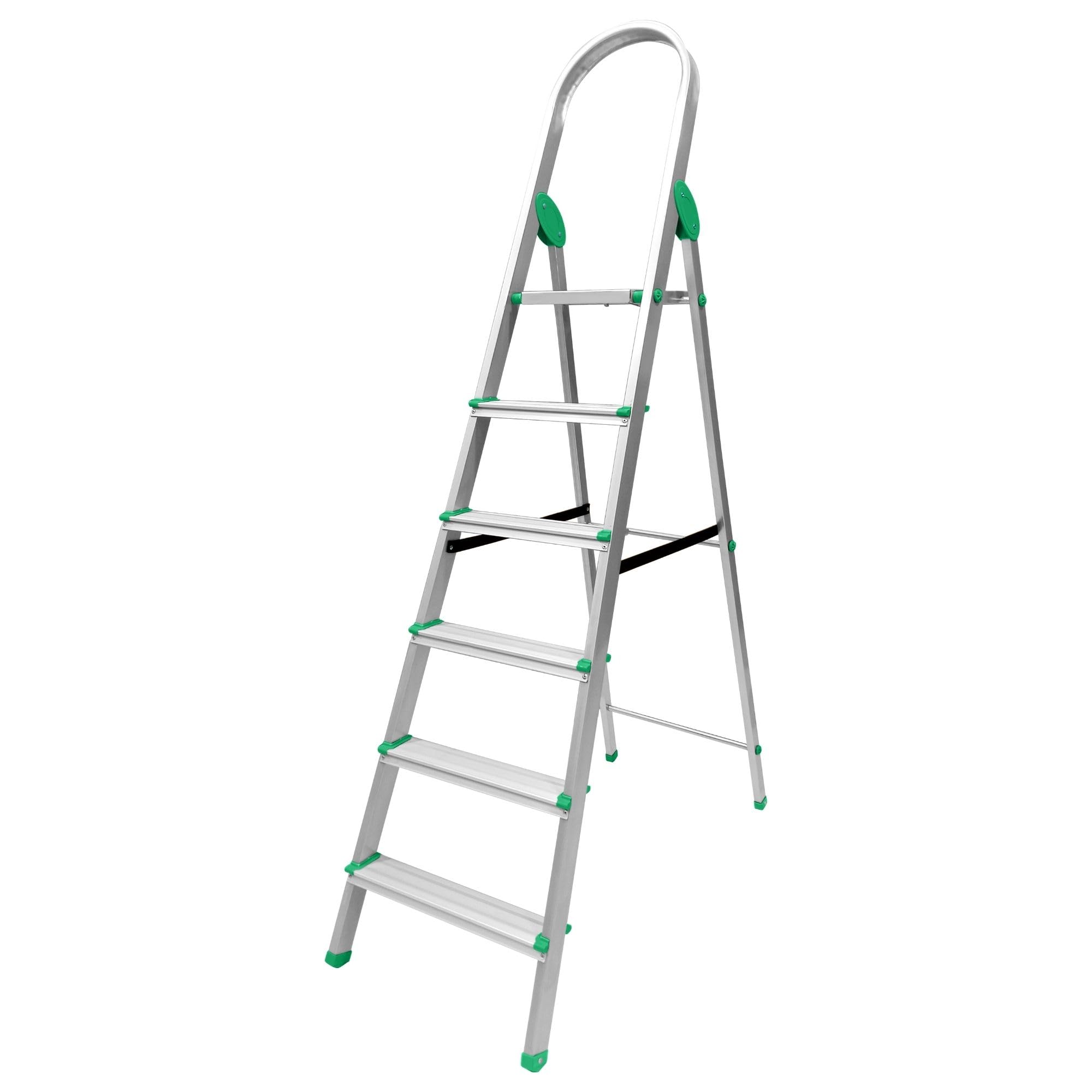 Trendy Aero - Premium Foldable Aluminium Step-Ladder for Home with Secure-Hinge Technology | Wide Platform, Anti-Skid Shoes | Metal Grey & Sea Green (B0CS6YDWNF) Amazon Price History, Amazon Price Tracker