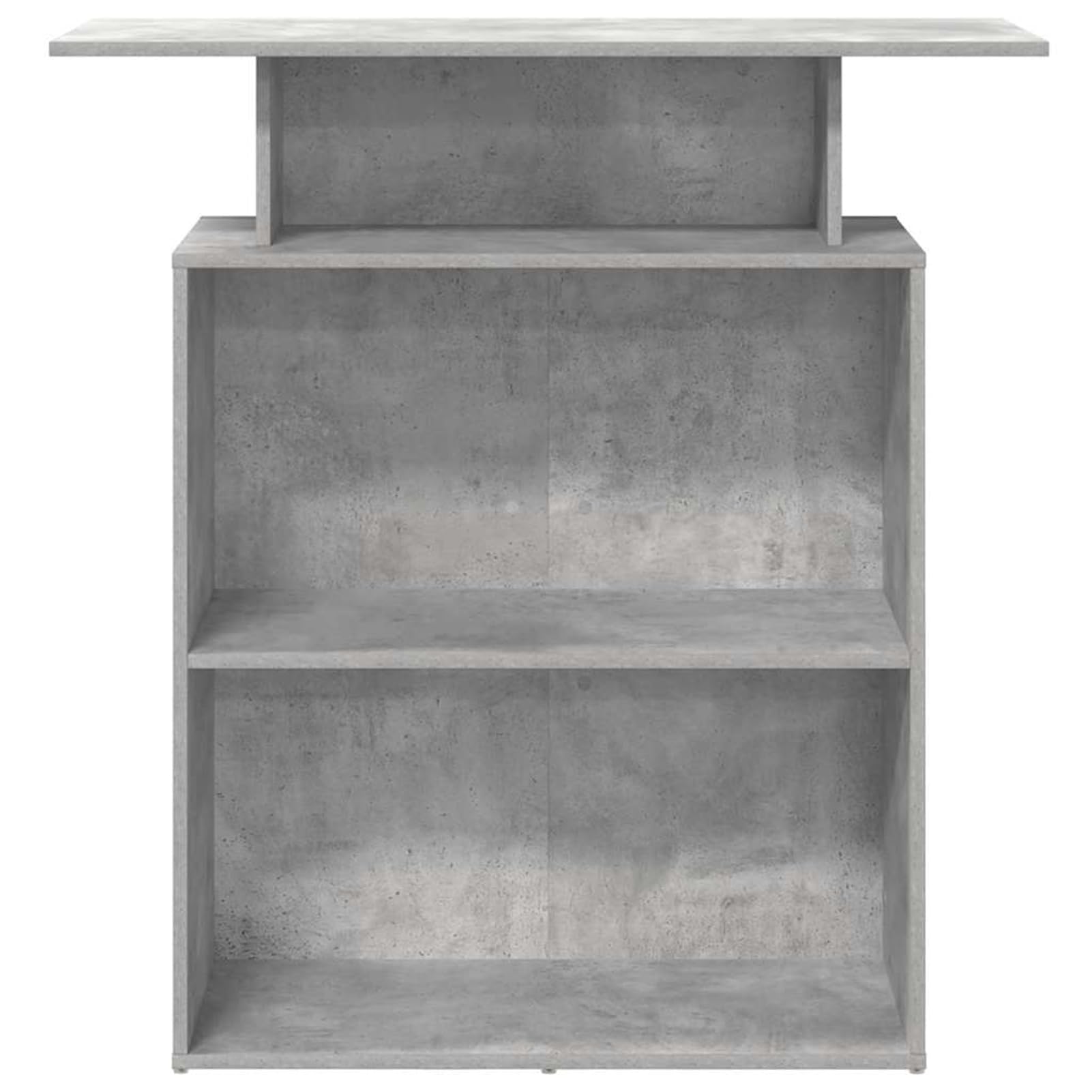 Gecheer Bancone Reception Grigio Cemento, Funzionale con Piano Integrato e Spazio di Archiviazione, 100x40x104 cm, Truciolato, per Uffici Aziendali Hotel Cliniche e Saloni di Bellezza