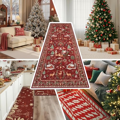Tapis de sol antidérapant de Noël lavable pour zone de passage