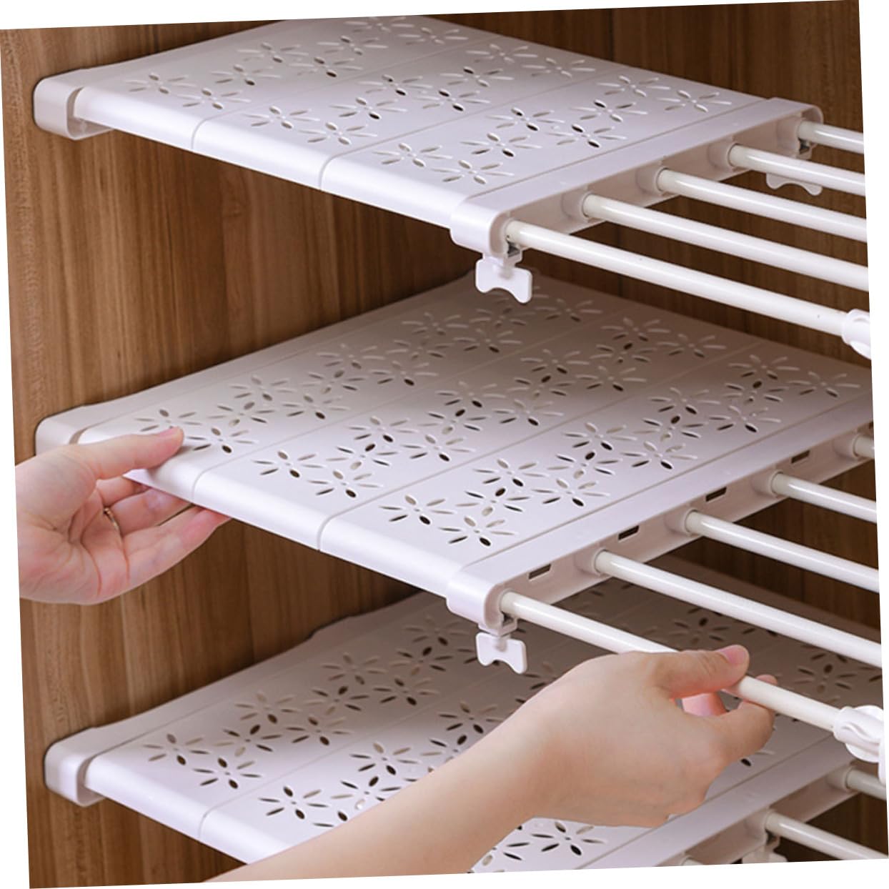 ARTIBETTER Adjustable Closet Organizer Shelf Expandable Tension Shelf for Cupboard Wide Range of Application