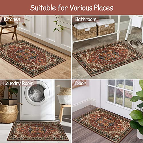 Moynesa Ultra-Thin Washable Area Rug - 2X3 Small Kitchen Rug For Entryway Mat, Oriental Non-Slip Non-Shedding Indoor Floor Carpet For Bathroom Sink Bedroom Living Room Coffee Table Hardwood Floors thumb #7