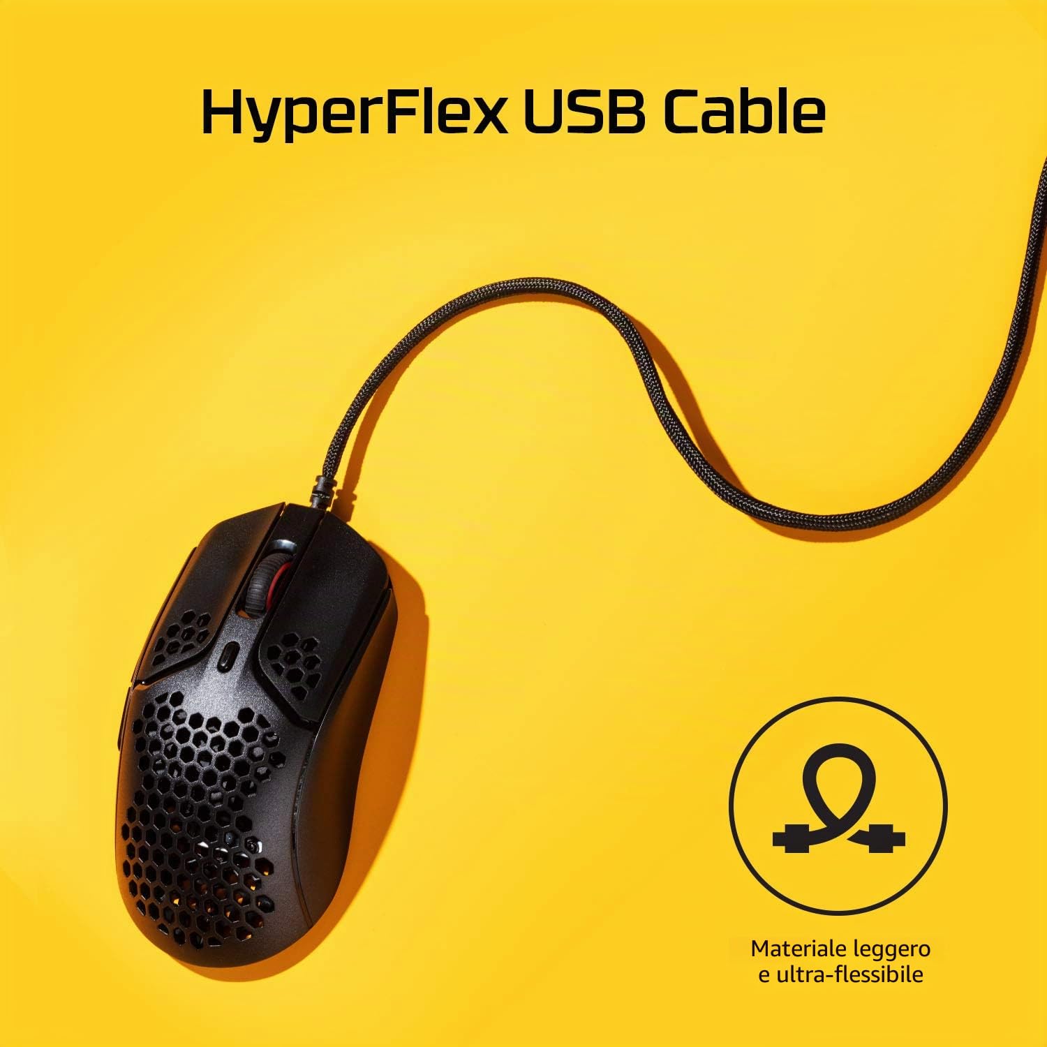 HyperX Pulsefire Haste, Mouse Gaming Cablato, Illuminazione RGB, 6 Tasti Programmabili, 16000 DPI, Resistenza a 60 Milioni di Clic, Cavo HyperFlex, Compatibile con con Varie Piattaforme, Bianco/Rosa