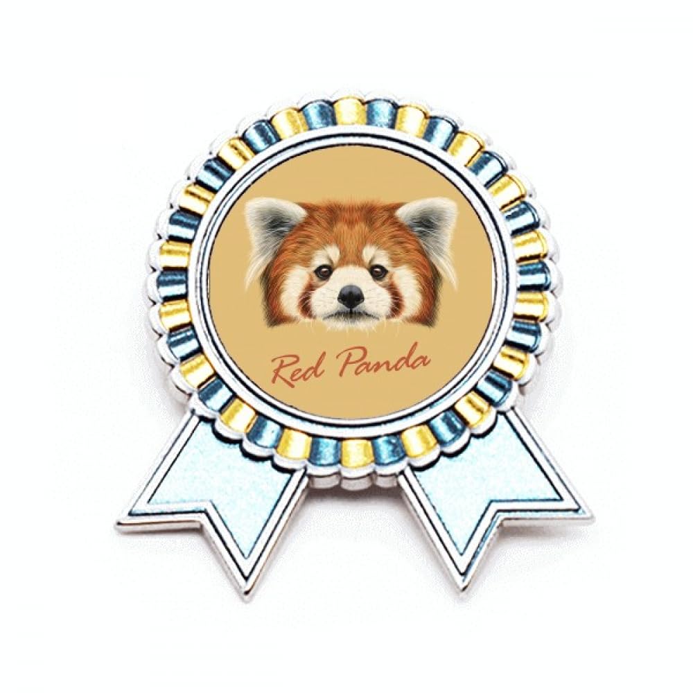 Broche panda rouge métal châtaignier taille M bijou animalier - 4