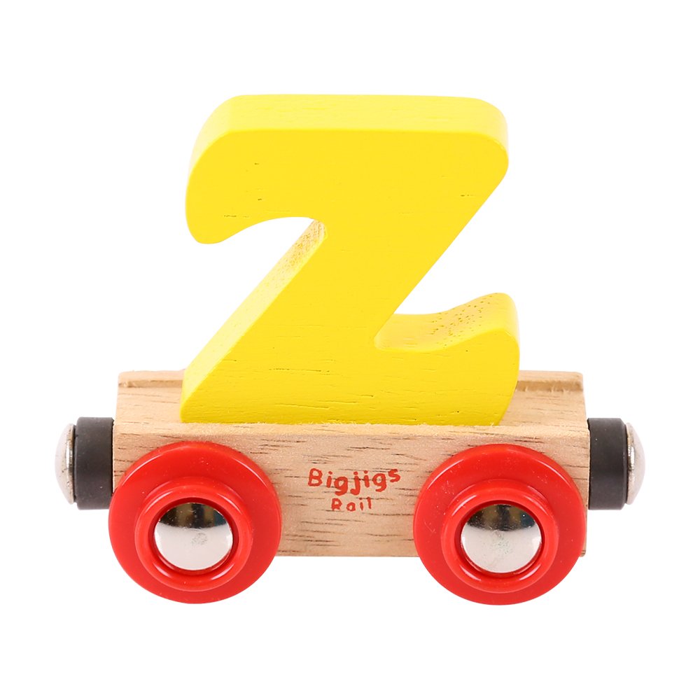 Bigjigs Rail Wooden Rail Name Letter Z (Yellow) Personalised Wood Railway Carriage — image 1