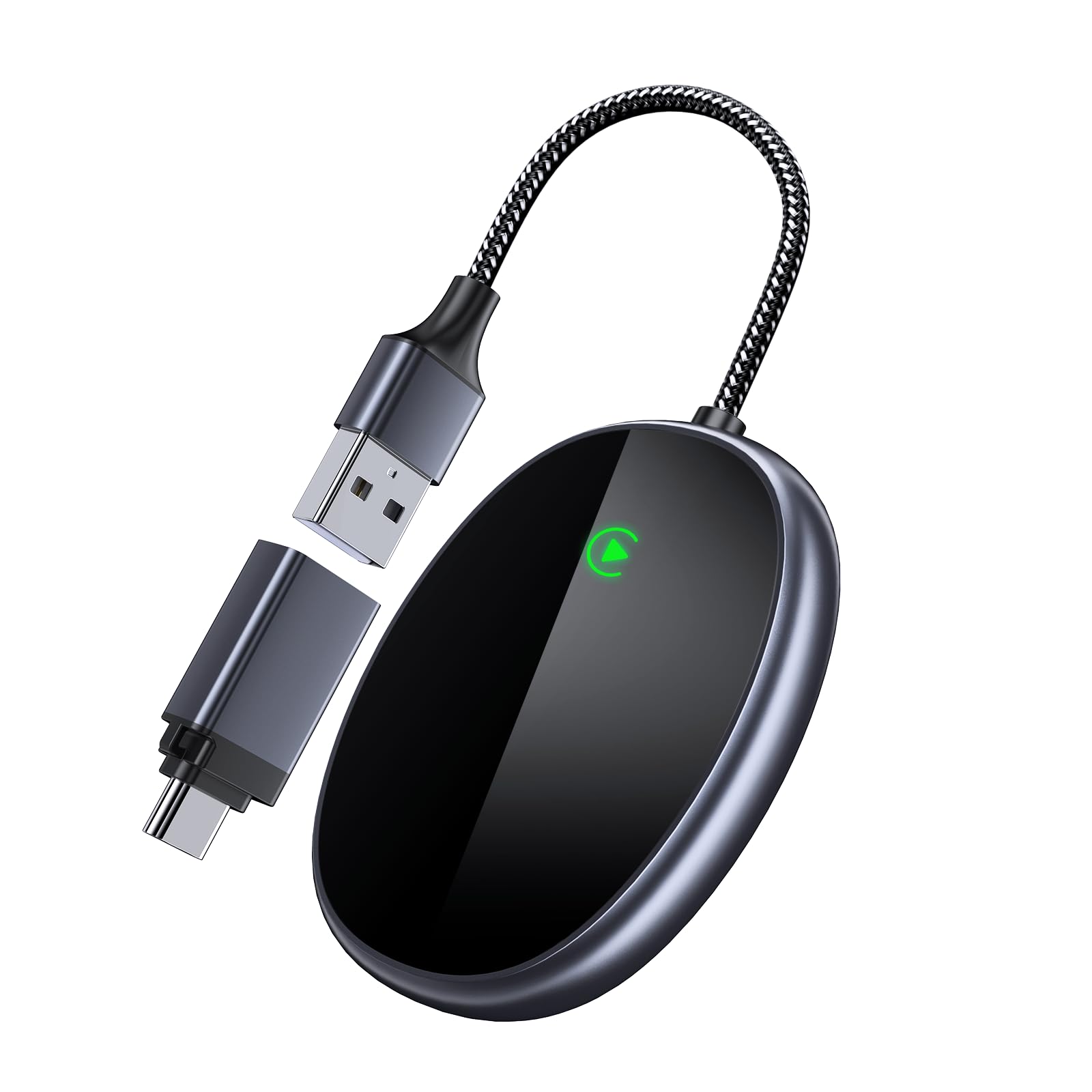 Wireless Carplay Dongle Adapter for iPhone,2024 Latest Plug & Play Wireless Carplay-Factory Wired to Wireless Car Play Converter,for Cars Since 2015 & for Apple and iOs 10+