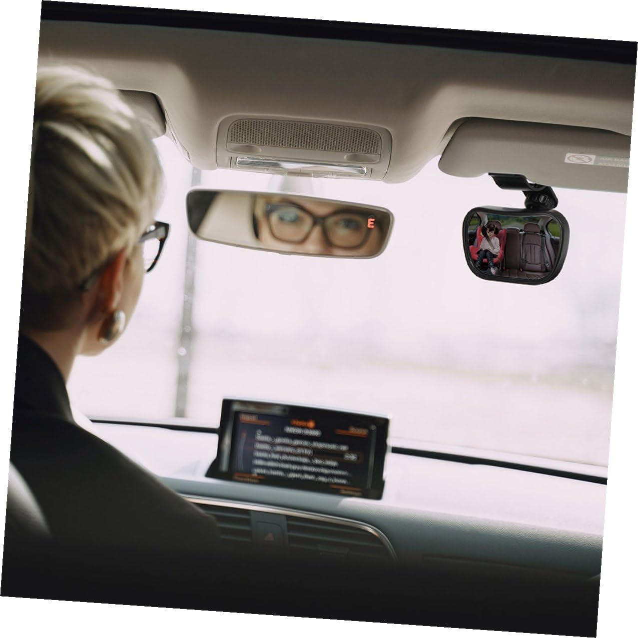 Levemolo 2pcs Car Mirror for Rear Facing Seats Wide Angle Shatterproof Rearview Mirror with 360° Rotation and Safety