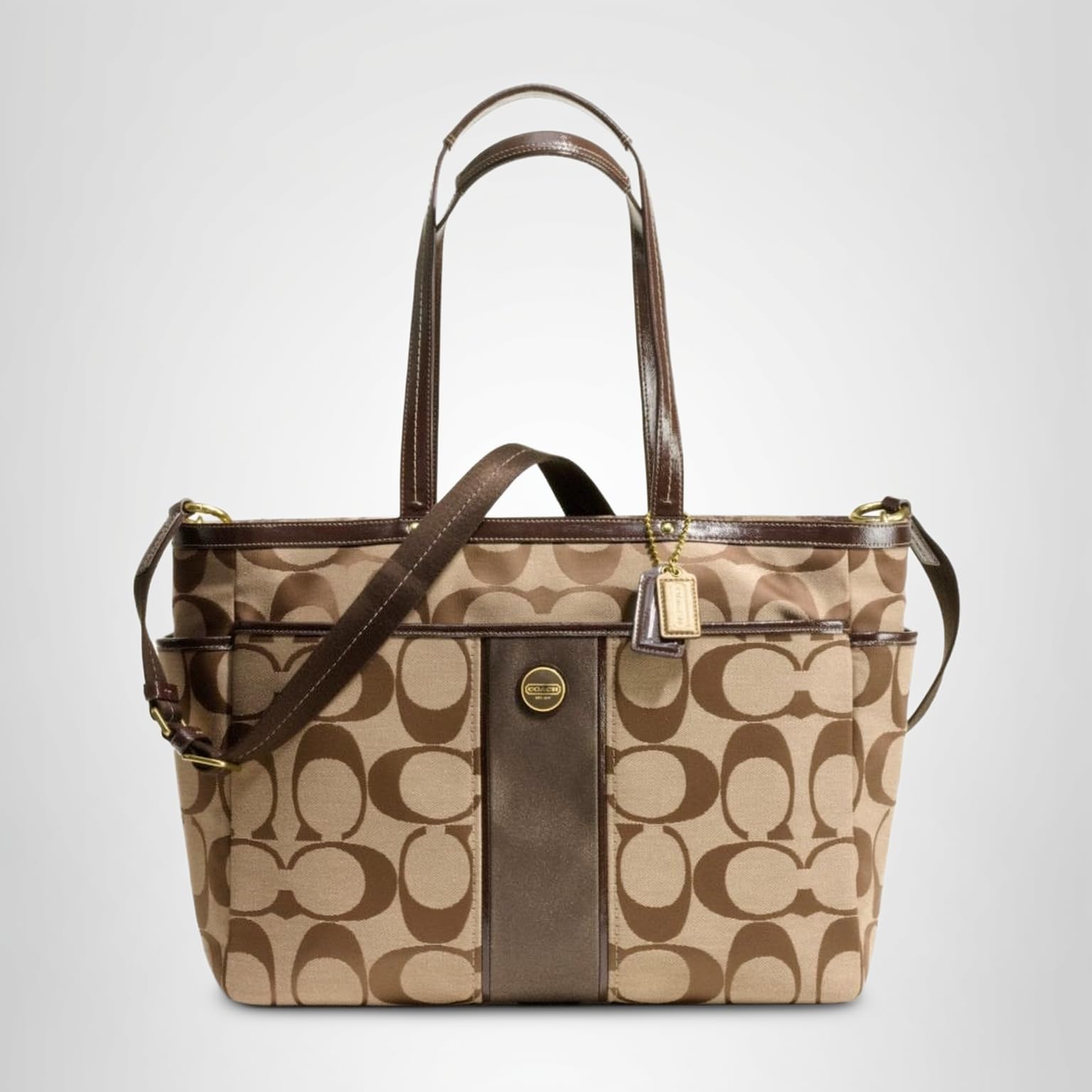 Amazon.com: Coach Signature Stripe Multifunction Baby Diaper