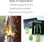 7 Pieces Gua Sha Scraping Massage Tool,Natural Resin GuaSha Tool Massage Tools Set for Face Back and Neck Release,Reduce Muscle Pain (Green)