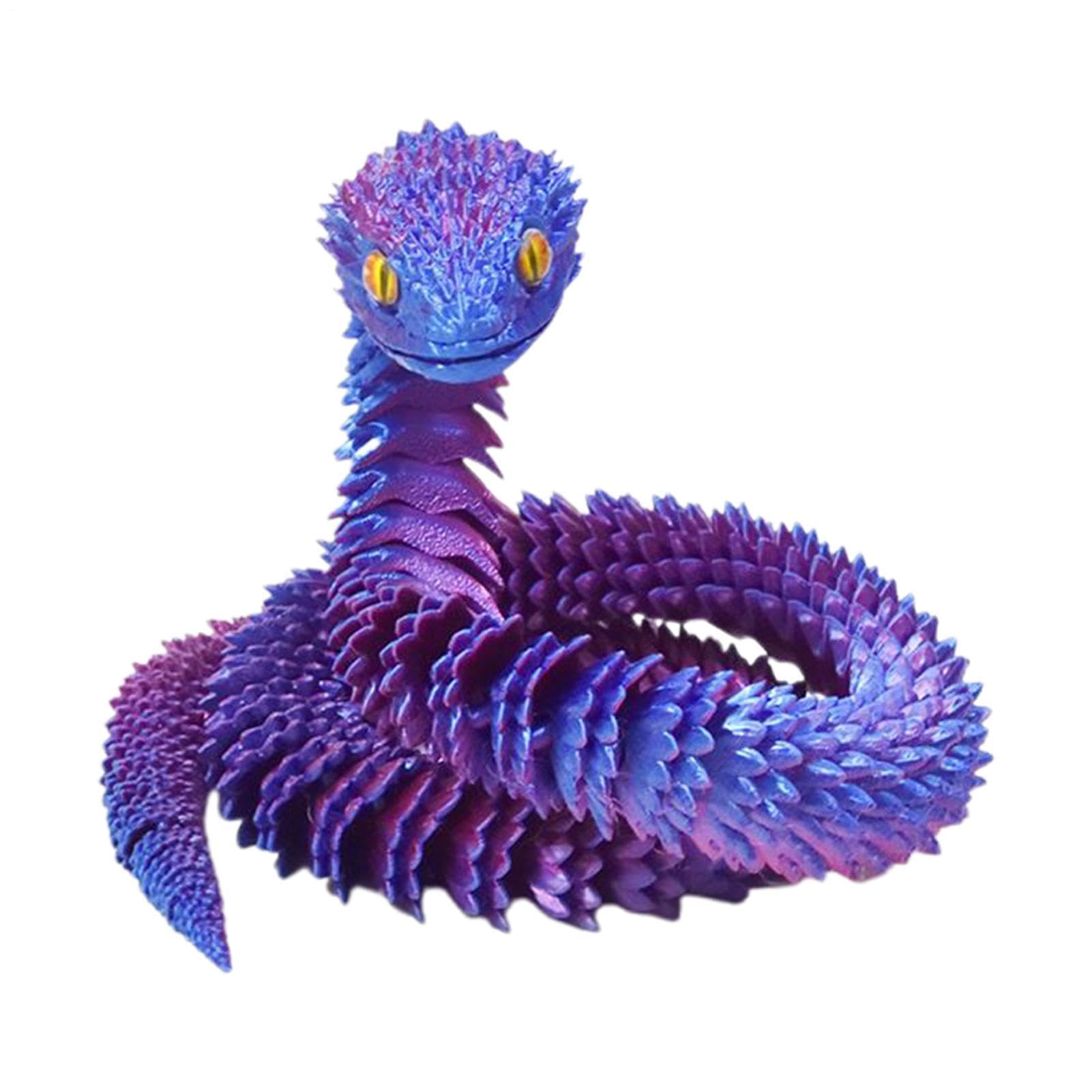 Xepasiay 3d Printed Snake - 75cm Extra Long 3D Printed Snake Articulated Toy, Realistic Flexible Snakes Figurine Craft Ornament, For Home Desk Car Decoration, Birthday Party Random Eye Color