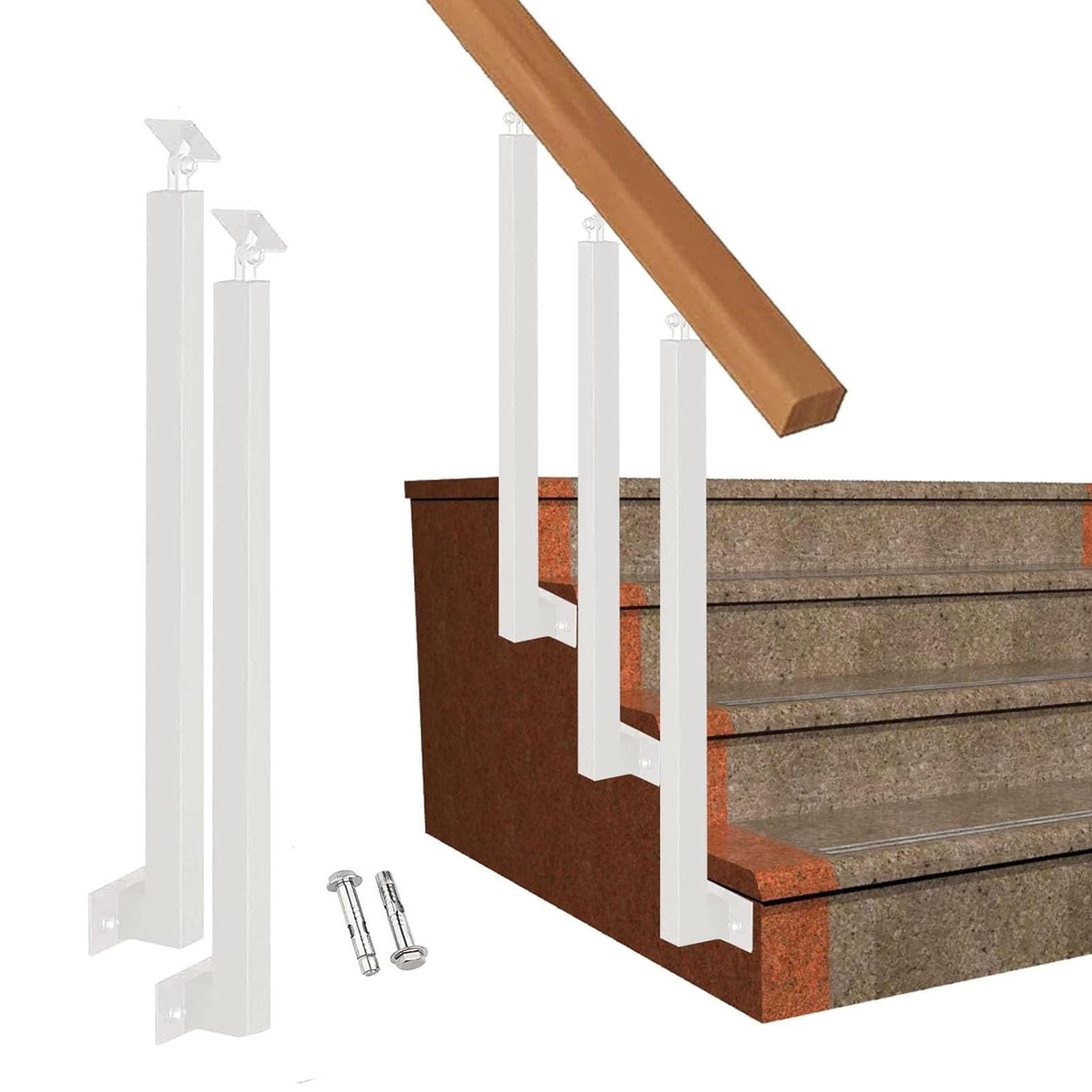 Poteaux d'escalier pour rampe inclinée résolvant les angles difficiles