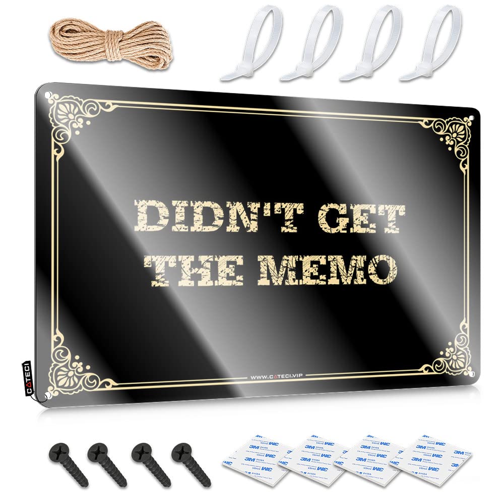 Mwfkkaddb Men's Colour Decor Didn't Get The Memo Tin Sign Sign For Bedroom Door Man Cave Decorations(20X30cm)