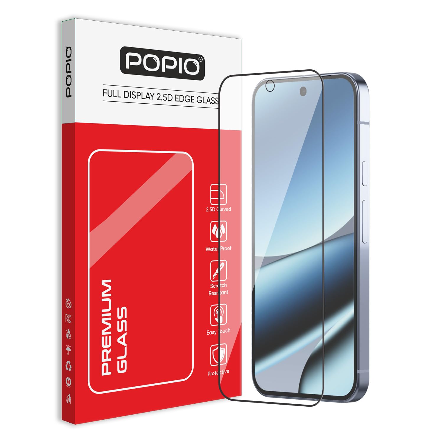 POPIO Military-Grade Gorilla Tempered Glass for Google Pixel 10 Pro XL (Black) with Edge to Edge Coverage and Easy Installation kit