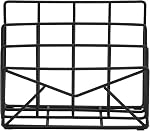 MyGift 3 Slot Modern Black Metal Wire Freestanding Desk Mail Sorter with Envelope Design, Office Desktop Letter, File, and Bill Compact Storage Organizer