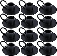 Vista 15 de 2 piezas portavelas cónicos negros, portavelas de hierro mate, centros de mesa para decoración del hogar, aniversario de boda, fiesta, regalos