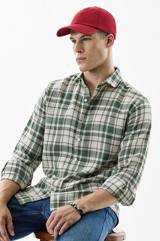 Image of SNITCH Koen Olive Checks Shirts