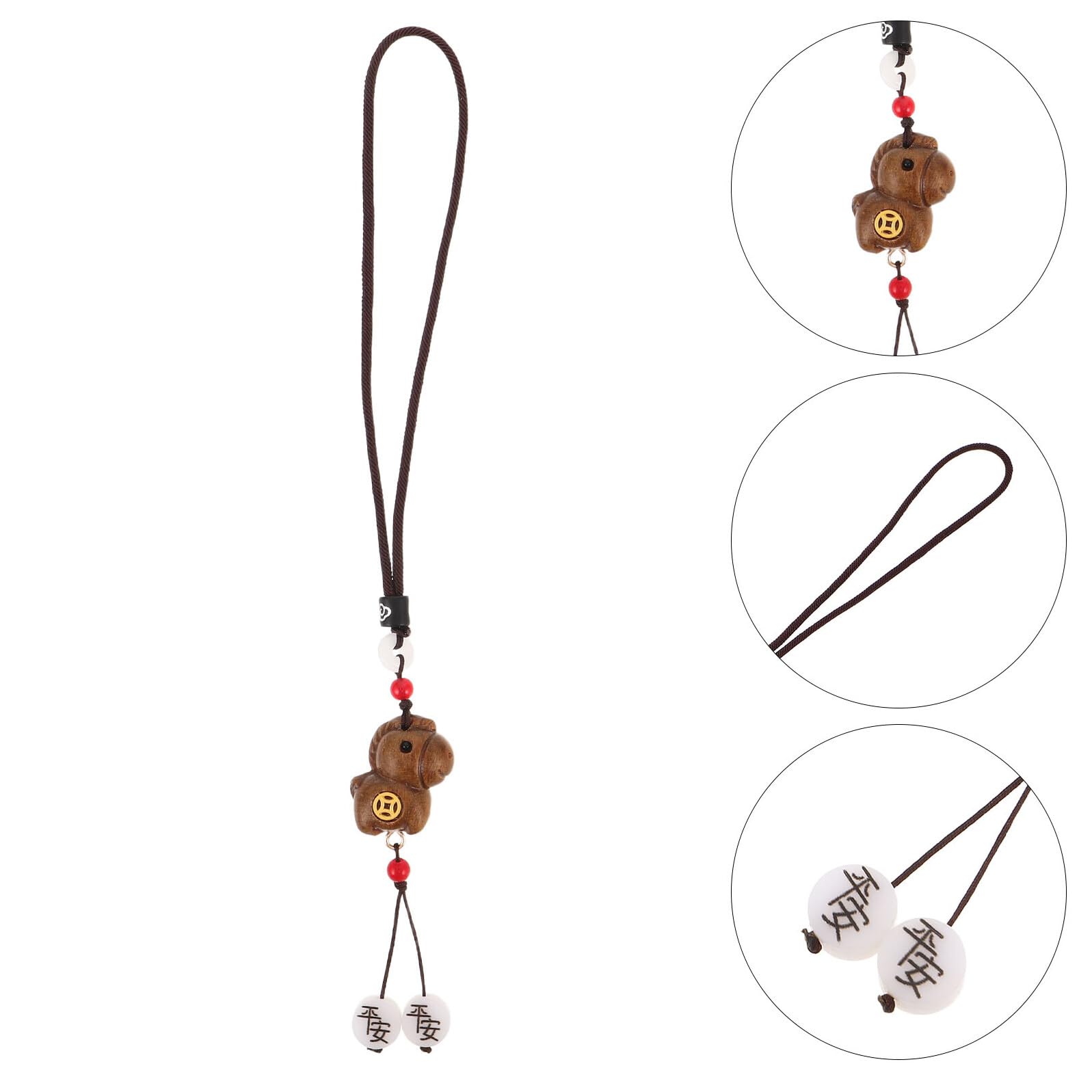 GALPADA Ciondolo Auto in Sandalo a Forma di Cavallo, Profumo Naturale e Lucidatura a Mano, Decorazione Feng Shui per Specchietto Retrovisore, per Festa di Primavera e Benedizione Auto