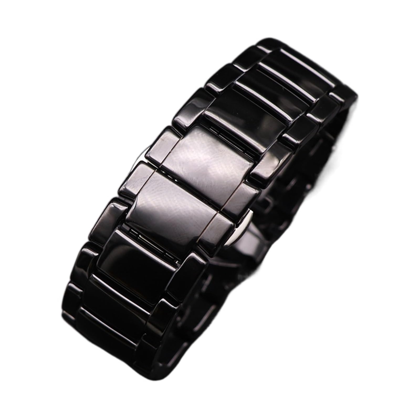 HMFANG Cinturino in Acciaio Inossidabile Ceramico 22mm 24mm Compatibile con Orologio Armani Modello AR1452 AR1451 Cinturino Cinturino Nero Opaco Accessori Cinturino
