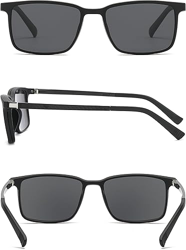Miniatura 7 de Gafas de sol polarizadas magnéticas con clip para gafas de hombre, protección UV, antideslumbrante, color negro