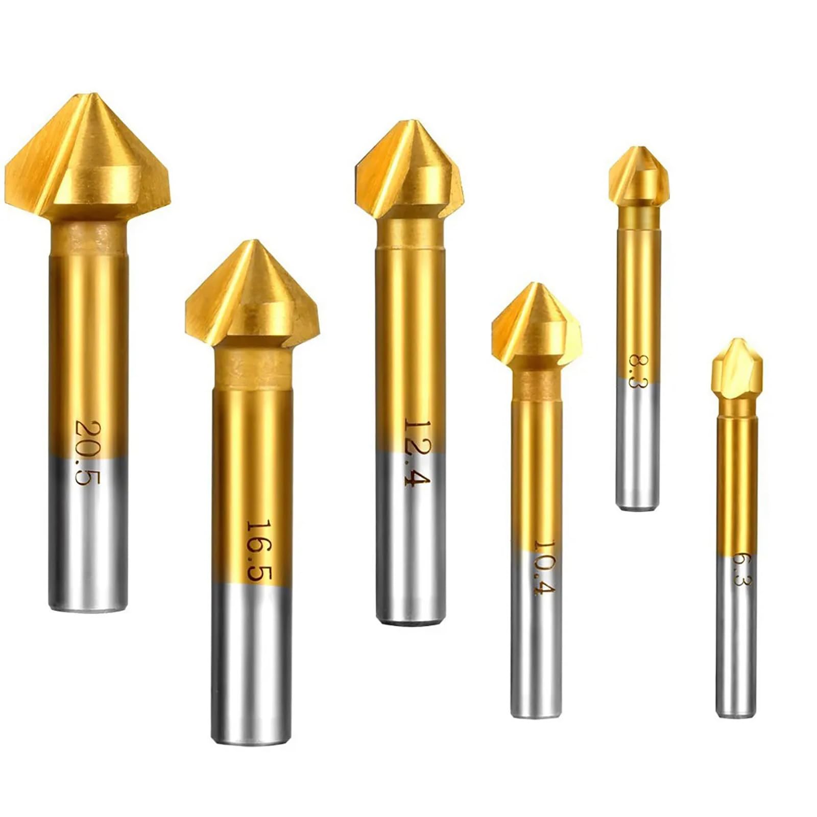 6 * 90 Degree HSS Chamfer Cutter Bit Chamfering Countersink Drill Parts