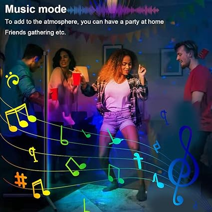 imodomio LED staande lamp dimbaar met afstandsbediening, 156CM hoek staande lamp voor woonkamer slaapkamer, kleur veranderende licht kolom RGB kleur temperaturen hoek lamp en helderheid traploos dimbare staande lampen photo 3