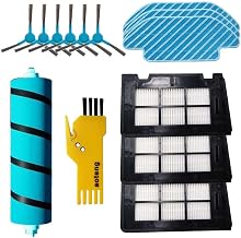 Replacement Accessories Kit for Cecotec Conga 6090 Ultra 7090 IA 4090 4490 4690 5090 5490 5490 5690 1 Main Brush, 3 Filters, 6 Side Brushes, 3 Mops