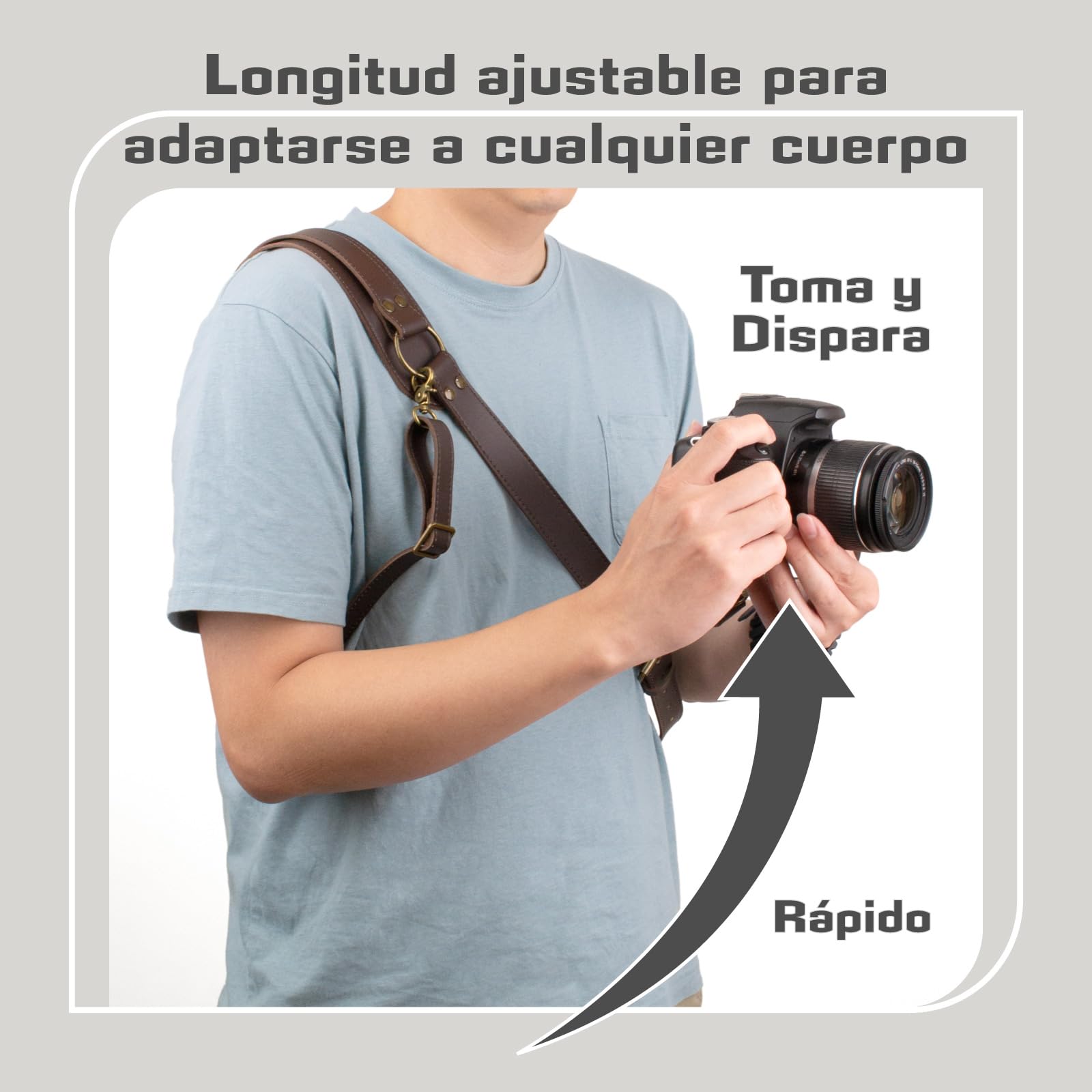 Arnés de Cámara para una Cámara,Correa de cuero Para Cámara | Correa de hombro para un solo arnés de cuero,Correa de cámara para fotógrafos,Correa de cuero para DSLR/SLR