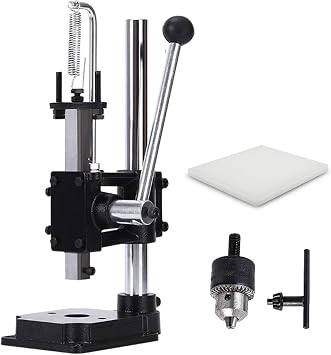 350lb Manual Punching Machine with Labor-Saving Spring, Maximum Height 6.3in, for DIY Leather Crafts Punching, RivetingBlack Package 3