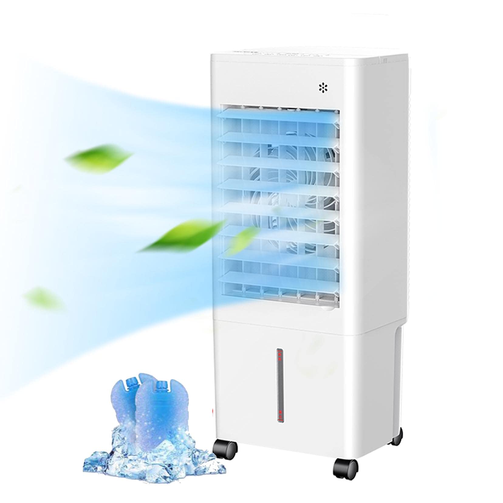 Enfriador de Aire evaporativo Aire Acondicionado Ventilador Enfriador de habitación con 2 bandejas de Hielo,Enfriadores evaporativos para Oficina en el hogar,Ventilador con Rueda,Tanque de Agua de