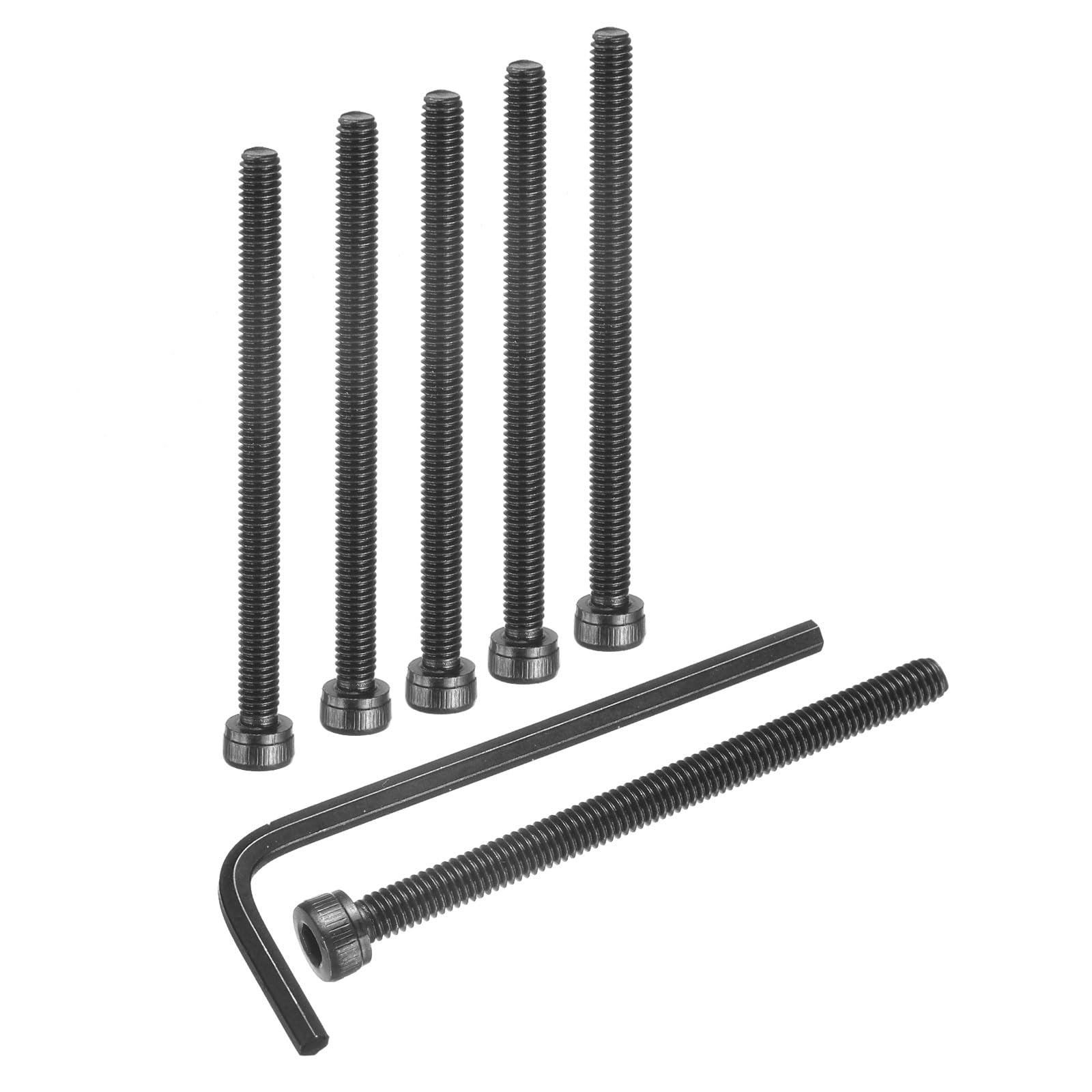 sourcing map 50Pcs Hex Socket Head Cap Screws Bolts, M4x55mm 304 Stainless Steel Socket Drive Machine Screws Bolts with Wrench, Full Threaded, Black — image 1