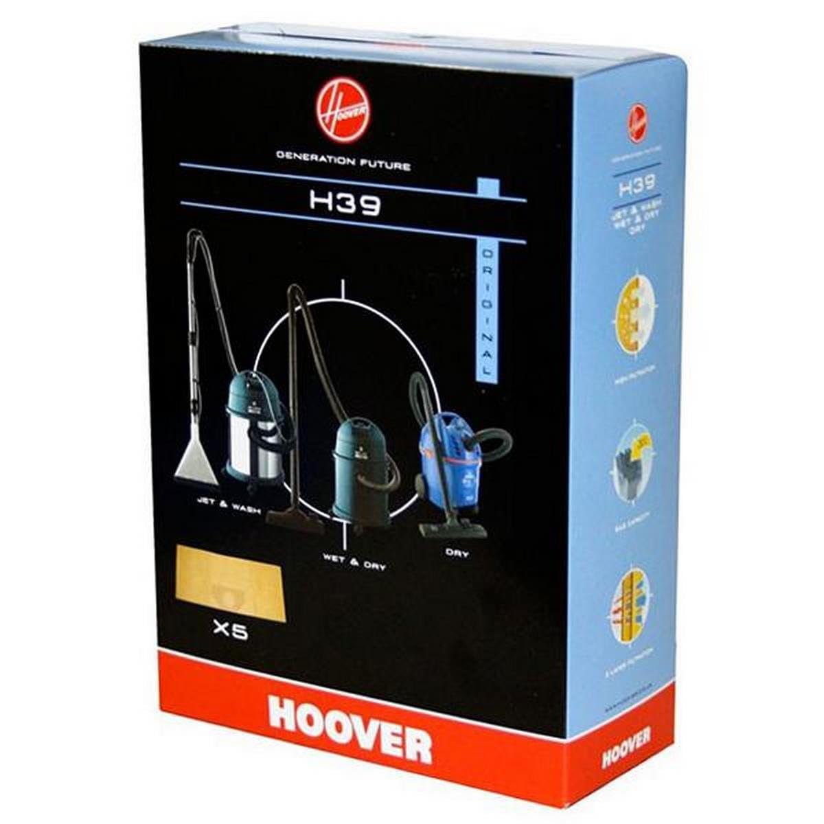 Hoover H39 Sacchetti Per Aspirapolvere Originali, Extra Filtranti, 4 Pezzi, Compatibili Con Dry S1640, Wet&Dry S2040, SX2043