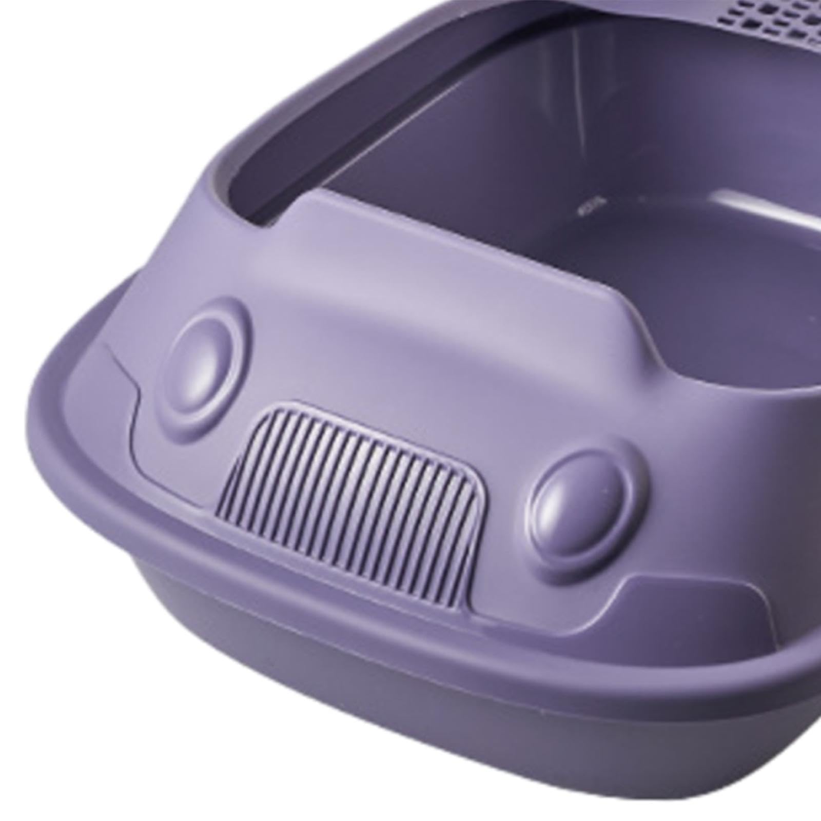 Kuweta dla kota, Kitten Toaleta Umywalka na kuwetę dla kota z łyżeczką do wszystkich rodzajów żwirku kotów Łatwe w czyszczeniu akcesoria(Purple,37x51x19.5cm)