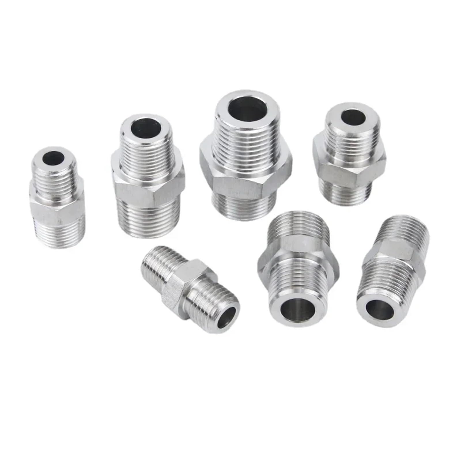 Hochdruck M 6 8 10 12 14-20 Metrisches 1/4" 3/8" 1/2" 3/4" NPT Außengewinde 304 Stianless Hex Nippel Reduzierstück Rohrverschraubung Anschluss(OD 5.5xID 4.5mm)