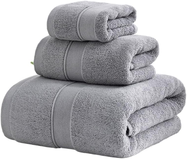 Cotton Bath Towel Thickened Hotel Soft Absorbent Square Hand(Gray)