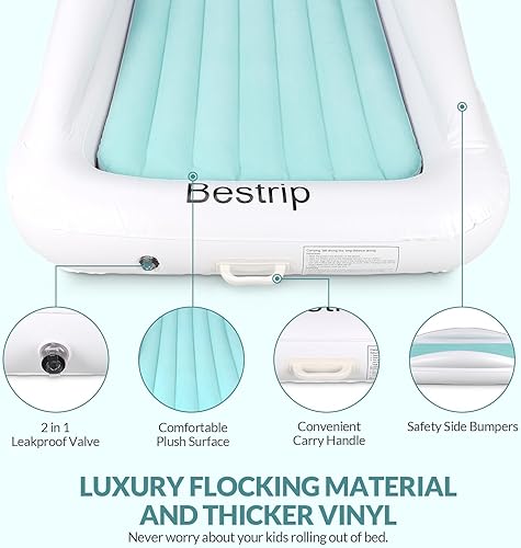 Miniatura 2 de Cama inflable de viaje para niños pequeños, colchón de aire portátil para niños con bomba de aire eléctrica, cama inflable para camping, viaje por