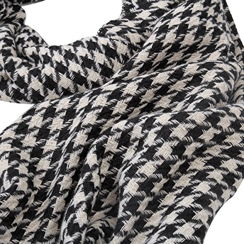 Classic Premium Houndstooth Infinity Loop & Oblong Fringe Scarf - Diff Colors4