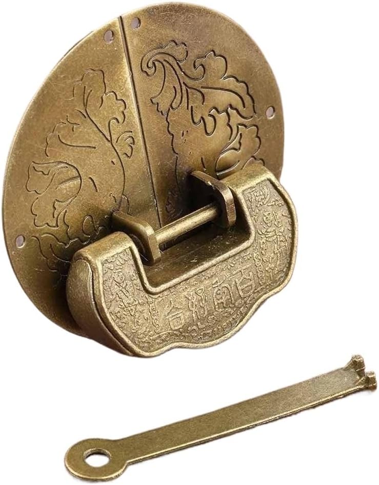 Lock, latches, Antique Furniture Hardware Set Toggle Latch Hasp Buckle Clasp Decorative Chinese Old Padlock Lock