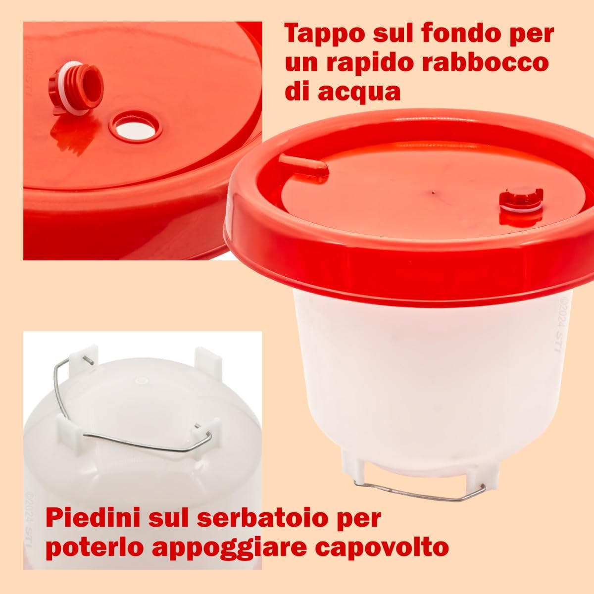Mangiatoia E Abbeveratoio Automatico Per Galline - Set Pratico 6Kg/8.5L Con 4 Aperture - Foto 6
