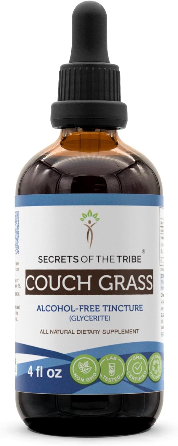 Secrets of the Tribe Couch Grass Tincture Alcohol-Free Extract, Couch Grass (Elymus Repens) Dried Root (4 FL OZ)